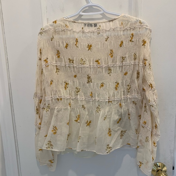 NWT Rebecca Taylor Marigold Fleur Ines Smocked Blouse. Size Small - Picture 5 of 8